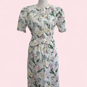 Vintage Stuart Alan 60s Floral Two-Piece Skirt Set — Size 12